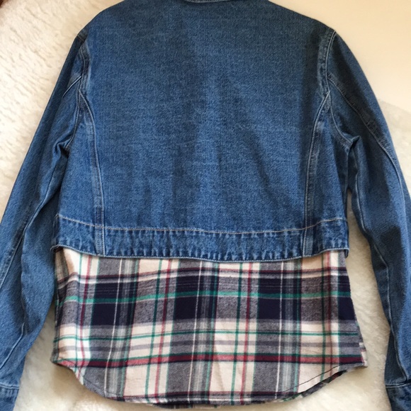 Lea & Viola denim jacket flannel bottom XS - Picture 8 of 8
